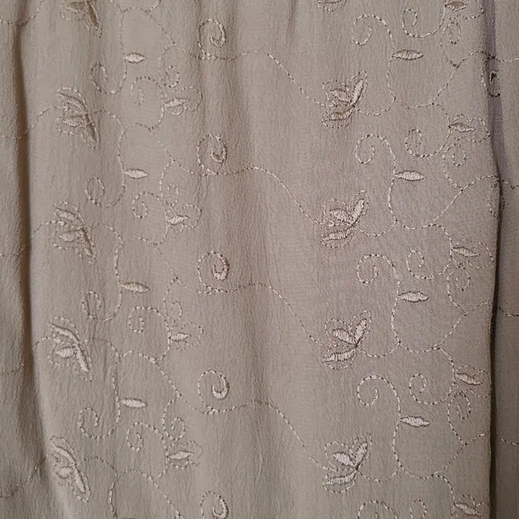 Lightweight Vintage Embroidered Nude Maxi Skirt L - Picture 3 of 6
